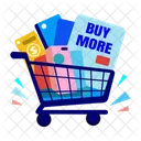 Buy More Trolley Cart Icon