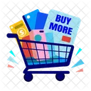 Buy More Trolley Cart Icon