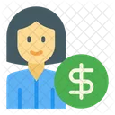 Buyer Woman Money Icon