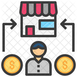 Buyer Icon - Download in Colored Outline Style