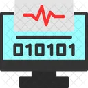 Byte Pulse Digital Heartbeat Binary Throb Icon