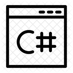 C# Icon - Download in Line Style