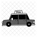 Black Monochrome Taxi Illustration Cab Taxicab Icon