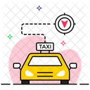 택시 추적 GPS 추적기 자율 택시 아이콘