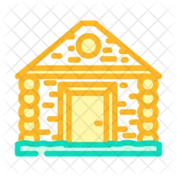 Cabaña de madera  Icono