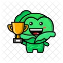 Cabbage Get Golden Trophy Cute Cabbage Cute Icon