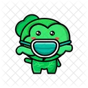 Cabbage Wearing Mask Cute Cabbage Cute Icon