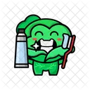 Cabbage With Toothbrush Cute Cabbage Cute Icon