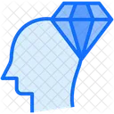 Cabeza Cerebro Diamante Icono