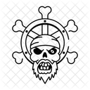 Cabeza De Pirata Calavera Huesos Icono