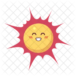 Cabeza de sol sonriente  Icono