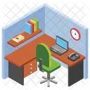 Cabine De Gestionnaire Chef De Projet Lieu De Travail Icon