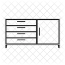 Cabinet Modern Drawers Icon