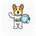 Lindo cachorro astronauta  Ícone