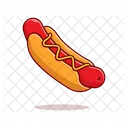 Cachorro Quente Salsicha Pao Ícone