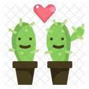 Love Cactus Couple Icon