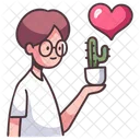Cactus Love Man Icon