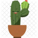 Cactus Character Smiley Face Icon