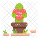 Cactus De San Valentin Abrazo De Cactus Abrazos Gratis Icono