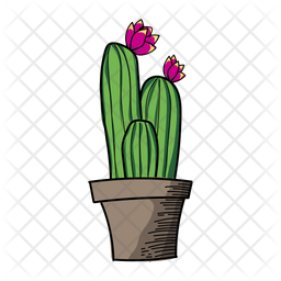 Free Cactus With Pink Flower Colored Outline Icon Available In Svg Png Eps Ai Icon Fonts