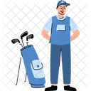 Jogador De Golfe Caddie Golfe Ícone