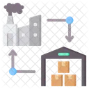 Cadeia De Suprimentos Armazem Fabrica Ícone