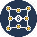 Cadena De Bloques Red Bitcoin Icono