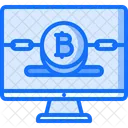 Computadora Blockchain Monitor Icono