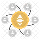 Cadena de bloques ethereum  Icono