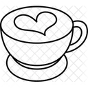 Corazón de café caliente  Icono