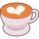 Corazón de café caliente  Icon