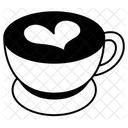 Corazón de café caliente  Icono