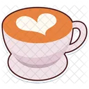 Corazón de café caliente  Icono