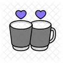 Cafe Compartido Juntos Amor Icono