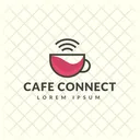 Cafe Connection Hot Coffee Cafe Logomark Icon