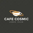 Cafe Cosmos Hot Coffee Cafe Logomark Icon