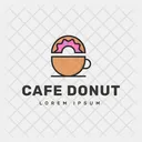 Cafe Docunt Hot Coffee Cafe Logomark Icon