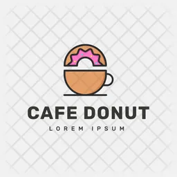 Cafe Donut Logo Icon