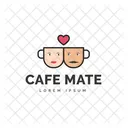 Cafe Mate Love Coffee Cafe Logomark Icon
