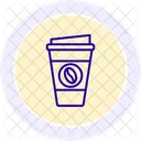 Icono De Linea De Cafe Para Llevar Icono