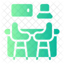 Cafe Table Chair Seat Icon