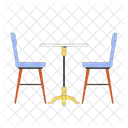 Cafe Table Two Chairs Table Icon