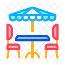 Caf Table Chairs Icon