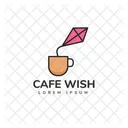 Cafe Wish Hot Coffee Cafe Logomark Icon