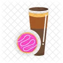 Cafe y donut  Icono