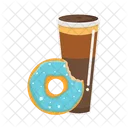 Cafe y donut  Icono