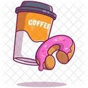 Cafe y donut  Icono