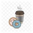 Cafe y donut  Icono