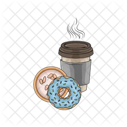 Cafe y donut  Icono