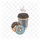 Cafe y donut  Icono